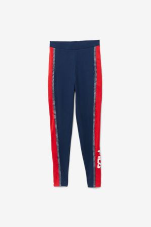 FILA Ona Leggings Navy / Red / White,Womens Clothing | CA.HZWCSO812